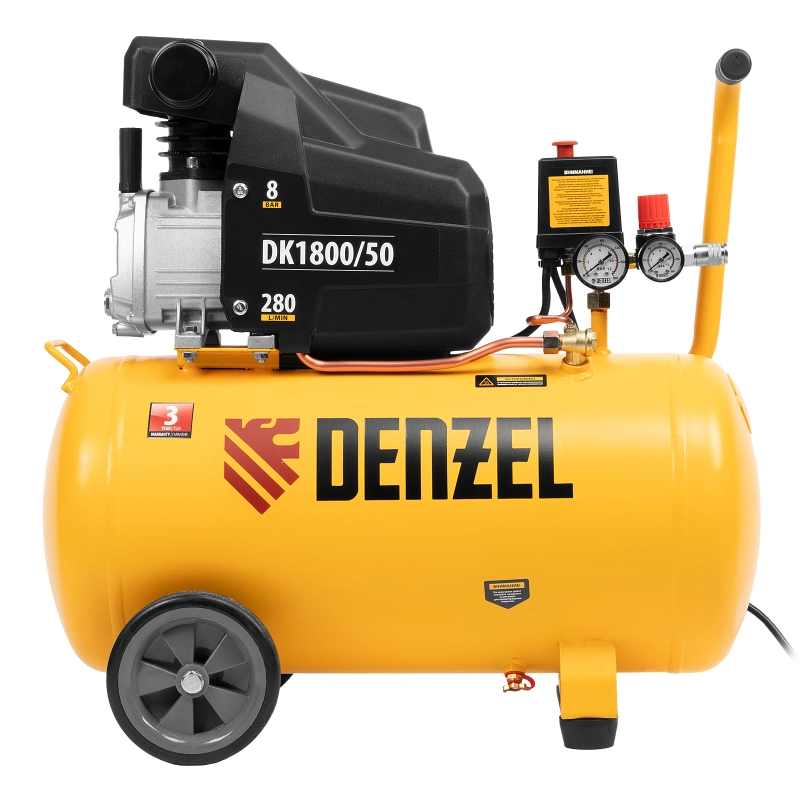Компрессор воздушный DK1800/50, Х-PRO 1.8 кВт, 280л/мин, 50л Denzel (58068)