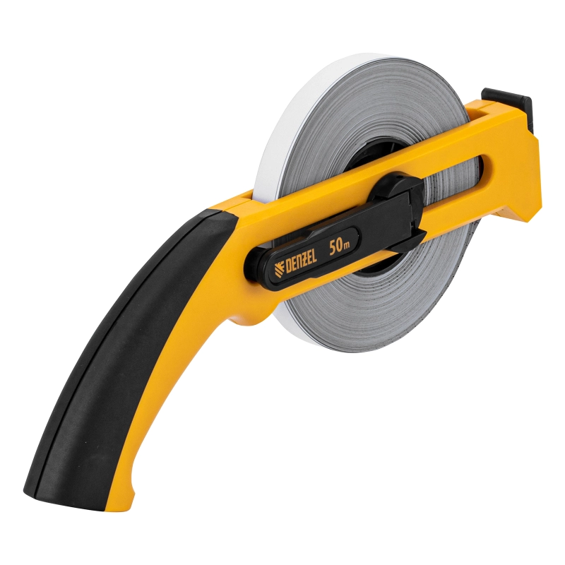 Рулетка геодезическая 50 м х 13 мм, открытый корпус, металлическая лента Denzel (31492)