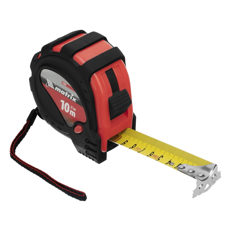 Рулетка Status Magnet 3 fixations,10 м х 32 мм,обрезиненный корпус,зацеп с магнитом Matrix (31000)