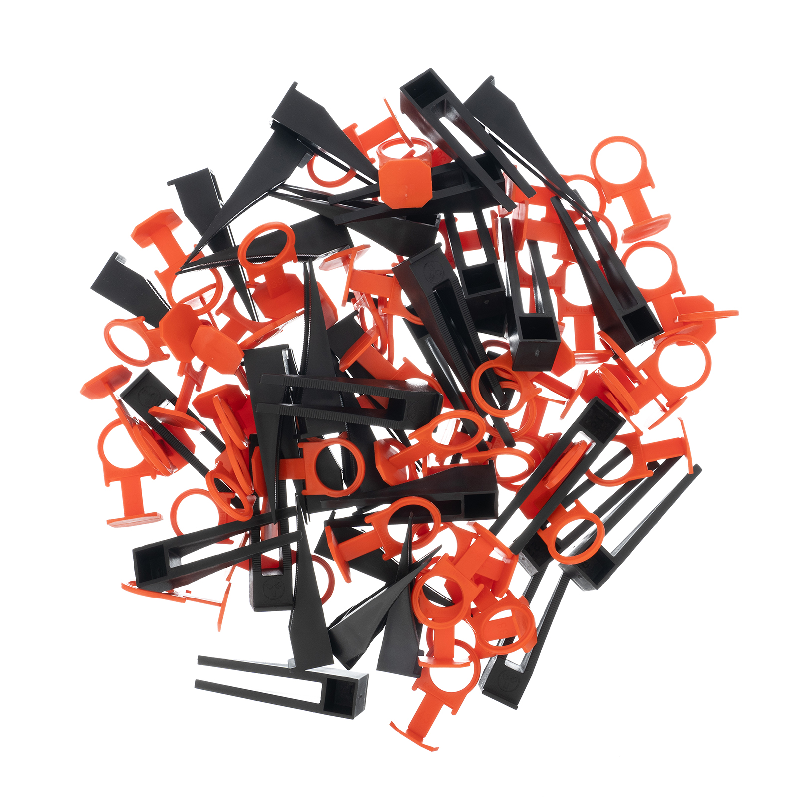 Комплект зажим + клин для системы выравнивания плитки СВП Кольцо, 50/50 шт. в ведре Сибртех (88112)