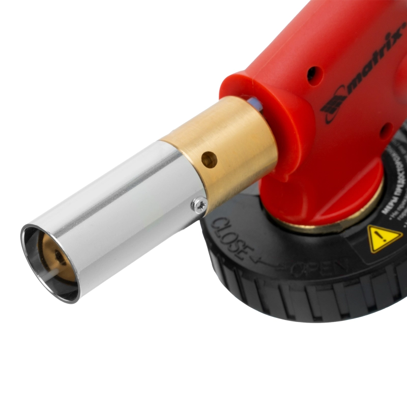 Профессиональная горелка на бутановый баллон, пьезоподжиг, расширенное сопло Matrix (91427)