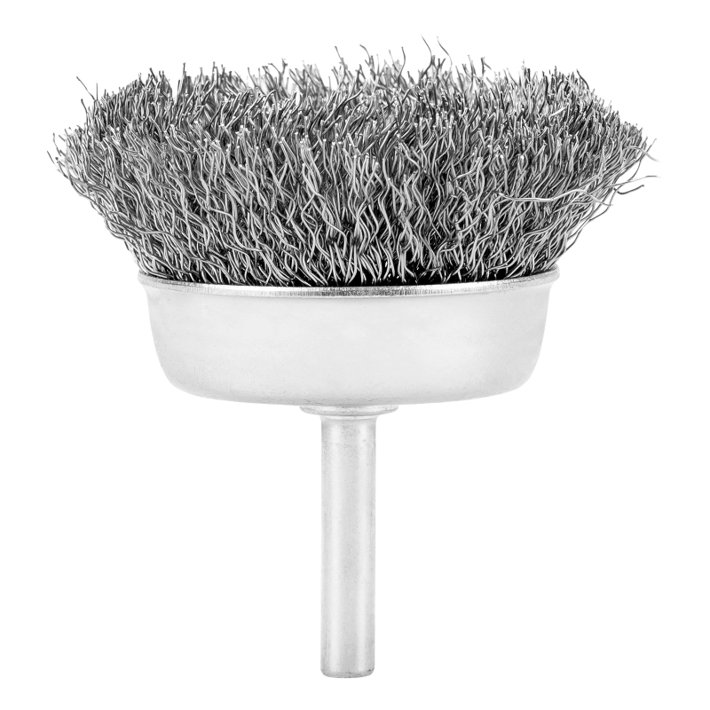 Щетка для дрели, 65 мм, "чашка" со шпилькой, витая проволока Сибртех (744777)