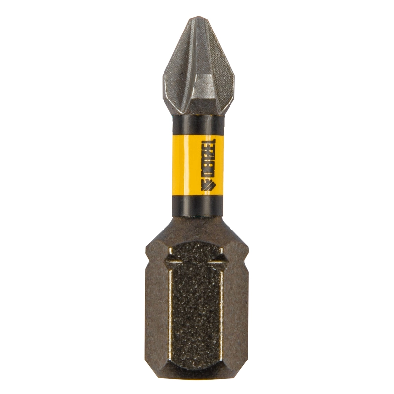 Бита IMPACT, PH1x25 мм, лазерная обработка шлица, сталь S2, 10 шт., Е 6,3 Denzel (11684)