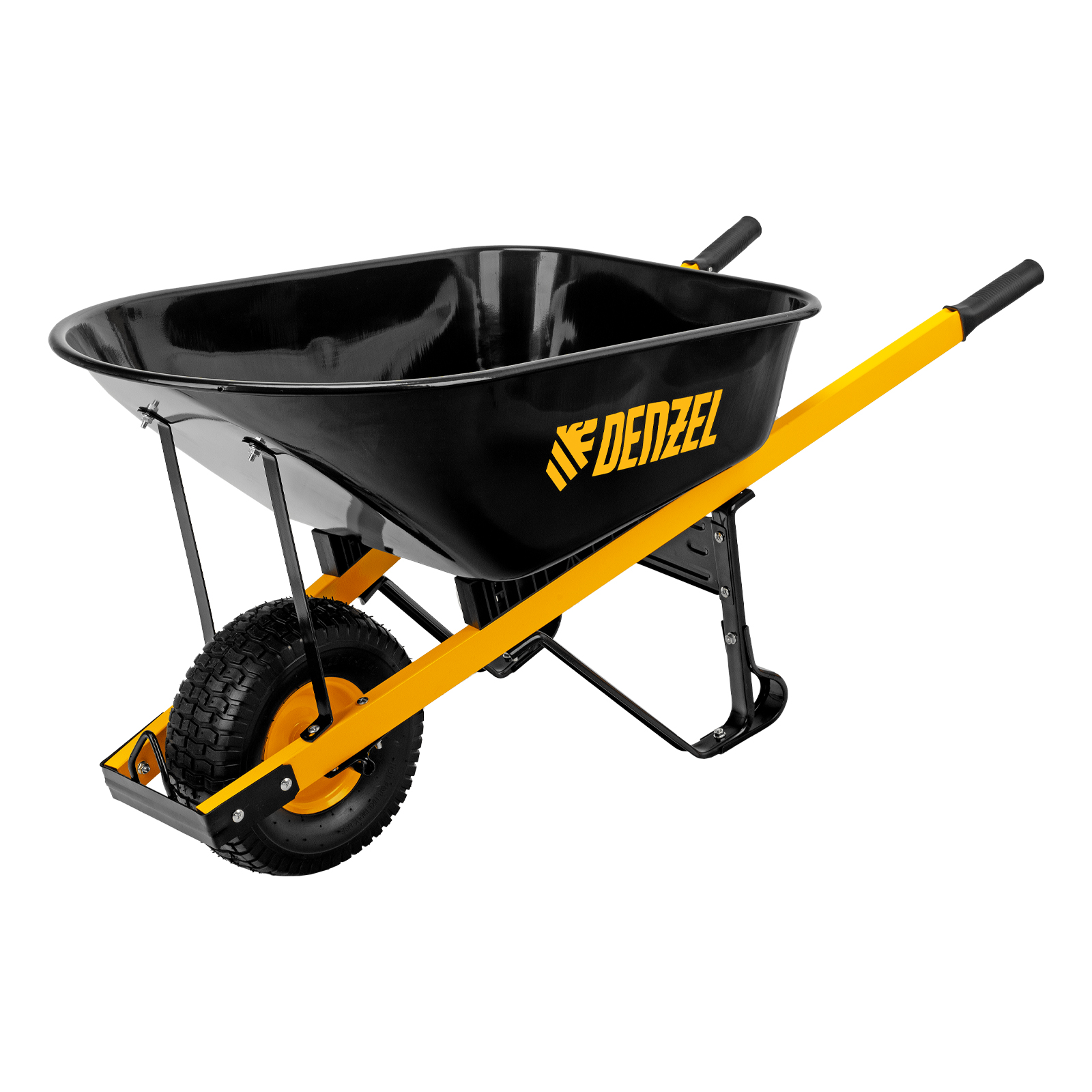 Тачка строительная, усиленная, объем 140 л, 230 кг, колесо 15х6.00-6 Denzel (68999)