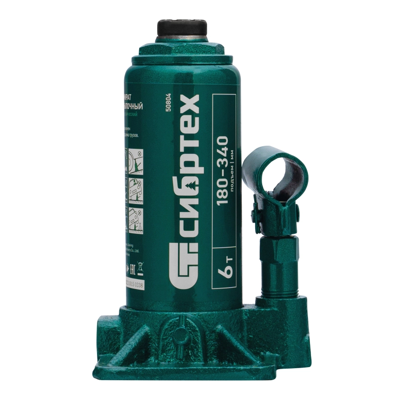 Домкрат гидравлический бутылочный, 6 т, 180-340 мм Сибртех (50804)