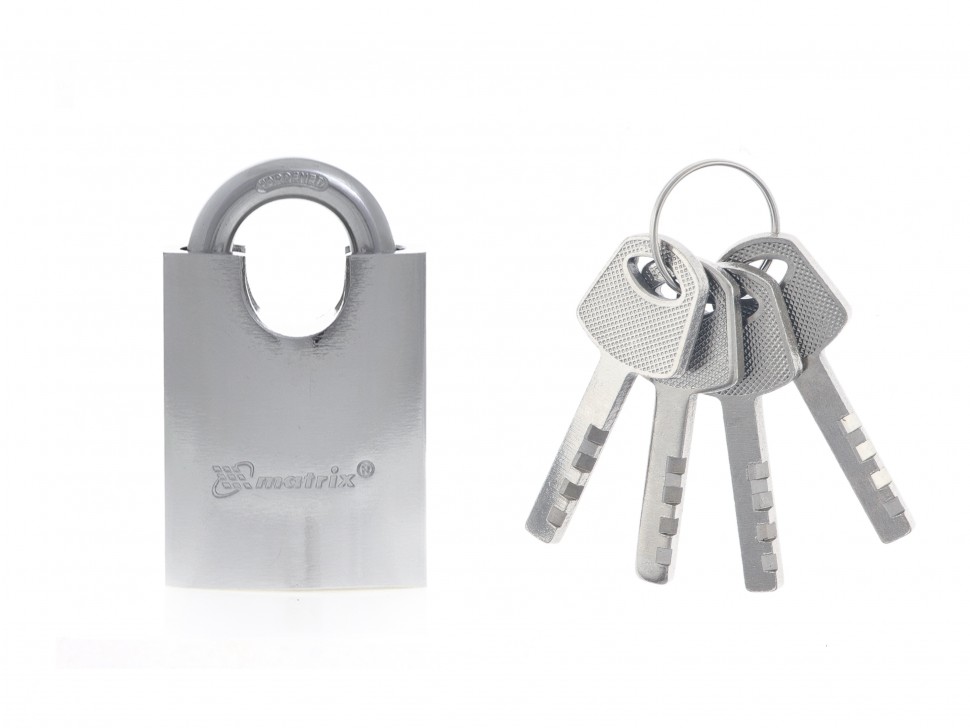 Замок навесной, защищенная дужка 50 мм Matrix (91804)