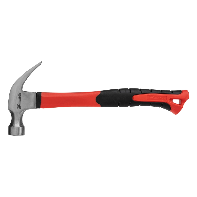 Молоток-гвоздодер optimal, 450 г, фибергласовая обрезиненная рукоятка Matrix (10456)