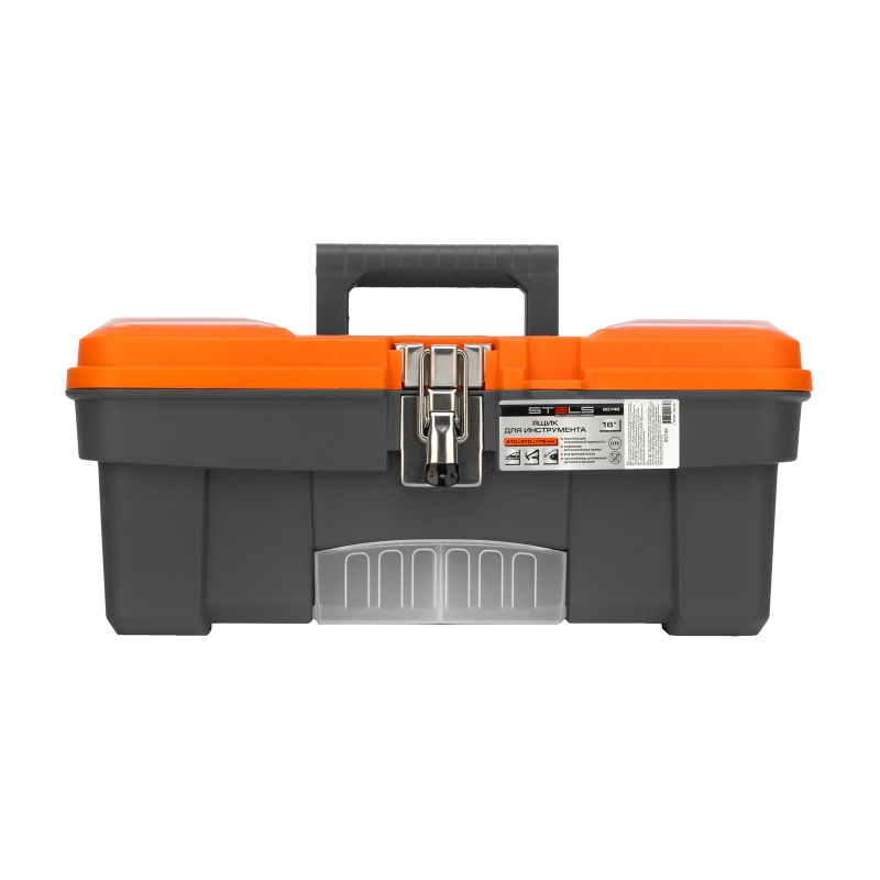 Ящик для инструмента с мет. замками 16", 410х210x175 мм Stels (90746)
