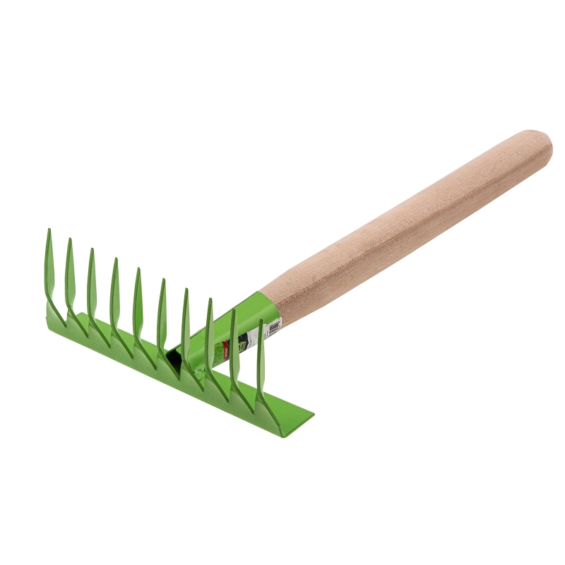 Грабли витые 10 - зубые, 200 х 390 мм, стальные, деревянная рукоятка, Агроном, Сибртех (61762)