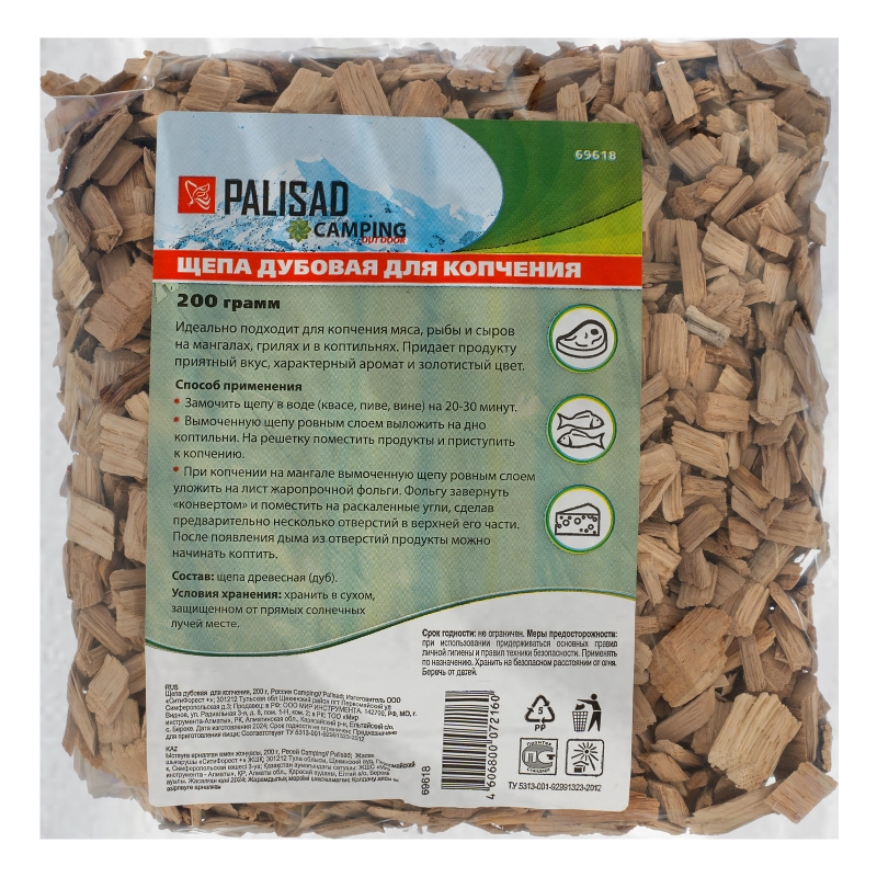 Щепа дубовая для копчения, 200 гр Camping Palisad (69618)