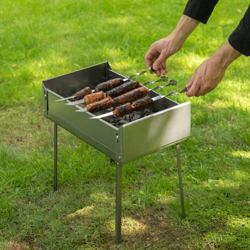 Мангал-дипломат в сумке 410 x 280 x 125, 1.5 мм, 6 шампуров в комплекте, Camping Palisad (69538)