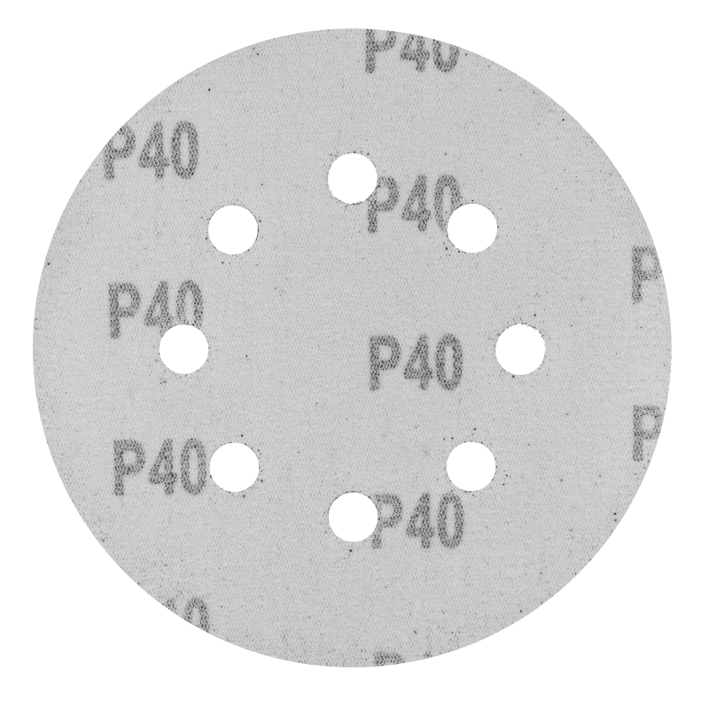 Круг абразивный на ворсовой подложке под "липучку", перфорированный, P 40, 125 мм, 5 шт Сибртех (738027)