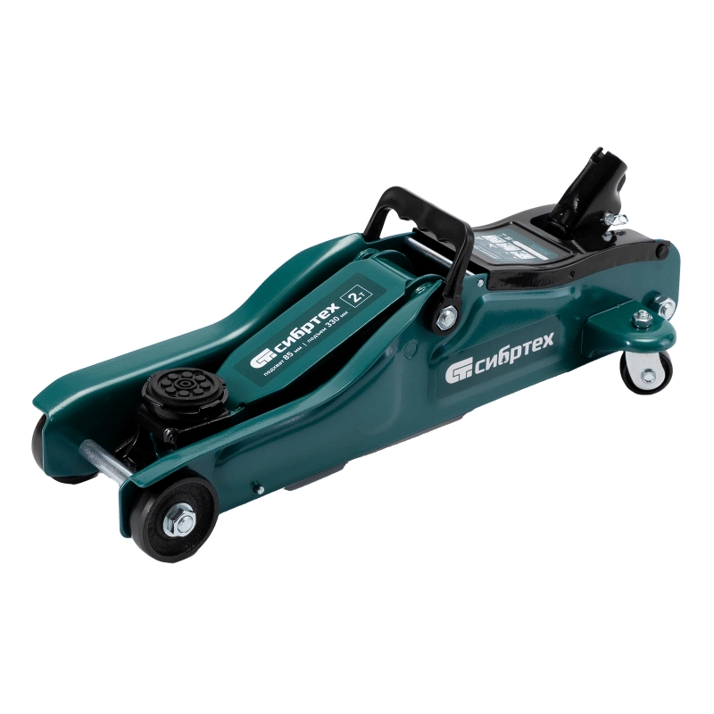 Домкрат гидравлический подкатной, 2 т, 85-330 мм, низкий подхват, в пласт. кейсе Сибртех (50831)