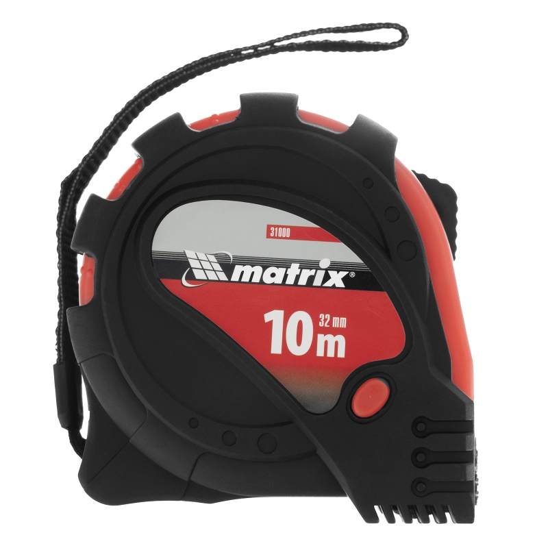 Рулетка Status Magnet 3 fixations,10 м х 32 мм,обрезиненный корпус,зацеп с магнитом Matrix (31000)
