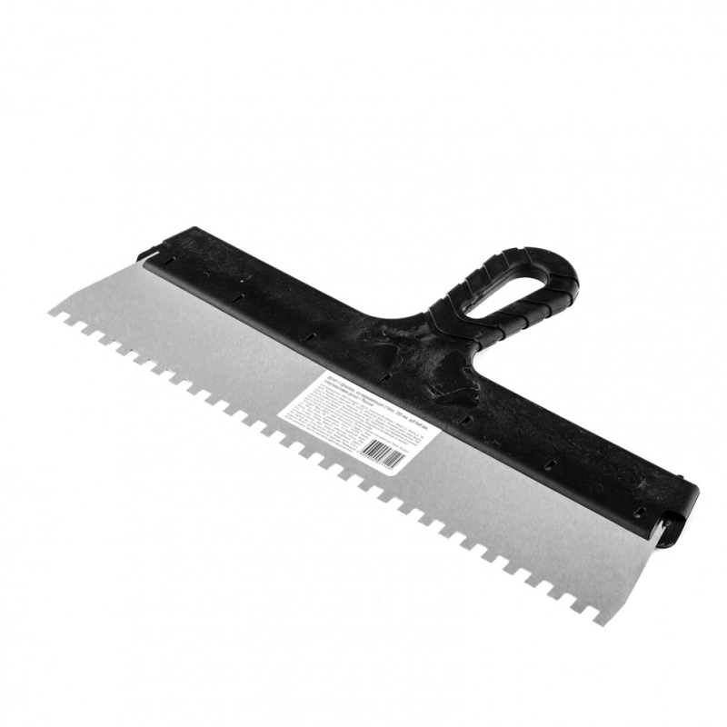 Шпатель  из нержавеющей стали, 350 мм, зуб 6 х 6 мм, пластмассовая ручка Sparta (85141)