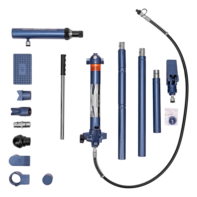 Растяжка гидравлическая, 10 т, набор из 17 предметов, 7 сменных насадок, в пластиковом кейсе Stels (51355)