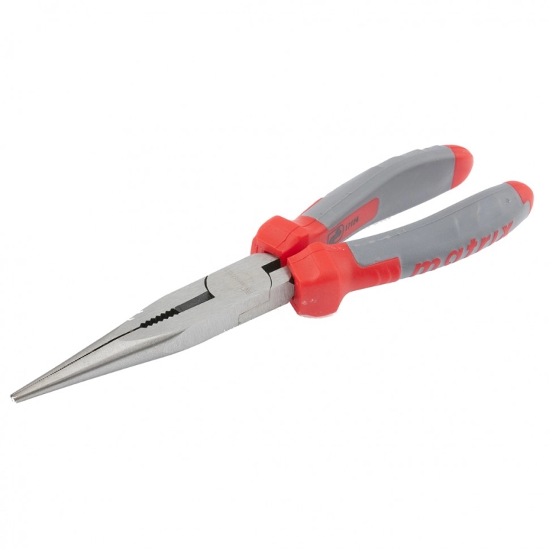 Длинногубцы прямые, 200 мм, двухкомпонентные рукоятки Matrix Professional (17124)