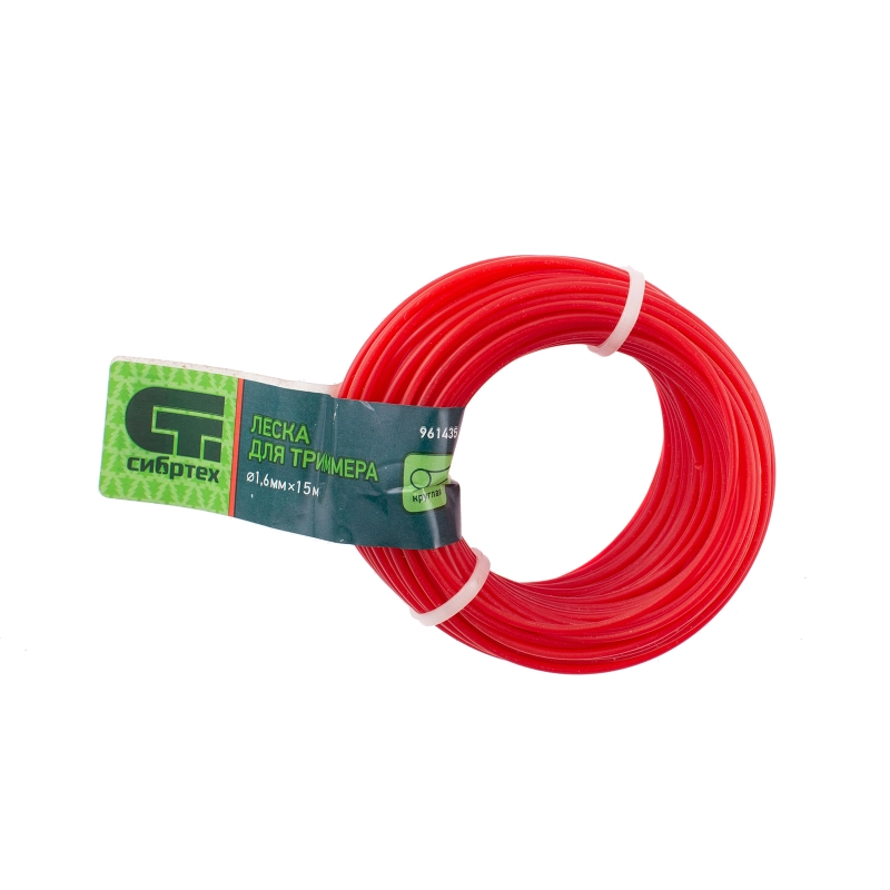 Леска для триммера круглая, 1.6 мм х 15 м, Сибртех (961435)