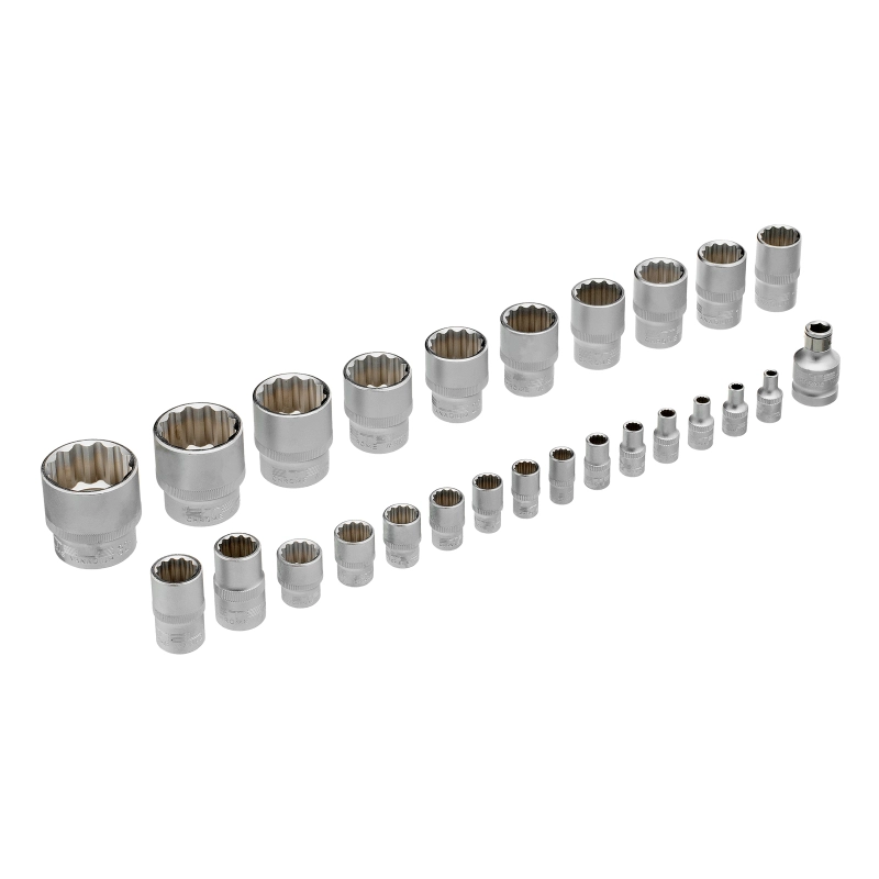 Набор инструментов 1/2", 1/4", CrV, 12 гранные головки, пластиковый кейс, 82 предмета Stels (14117)