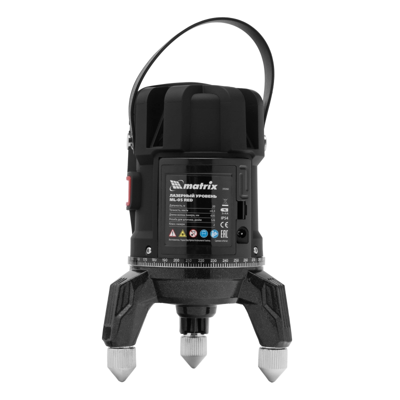 Лазерный уровень ML 05 Red, 20 м, 635 нм, резьба 5/8" Matrix (35066)