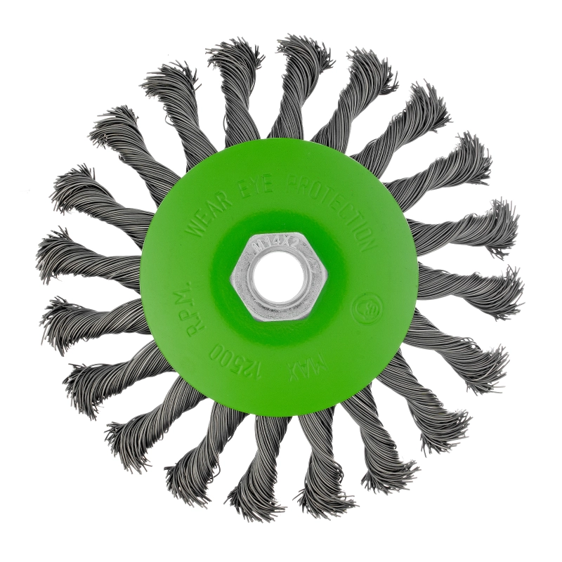 Щетка для УШМ, 125 мм, М14, "тарелка", крученая металлическая проволока Сибртех (746117)