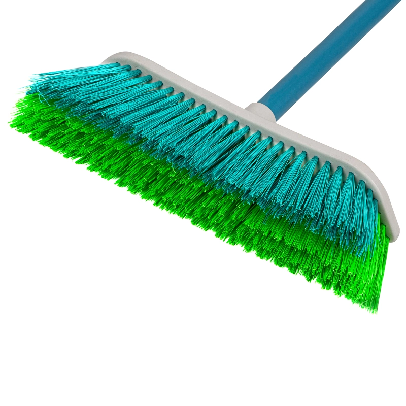 Щетка пластмассовая для подметания пола с комбинированной щетиной, 27 см, с черенком, 120 cм, Home Palisad (935645)