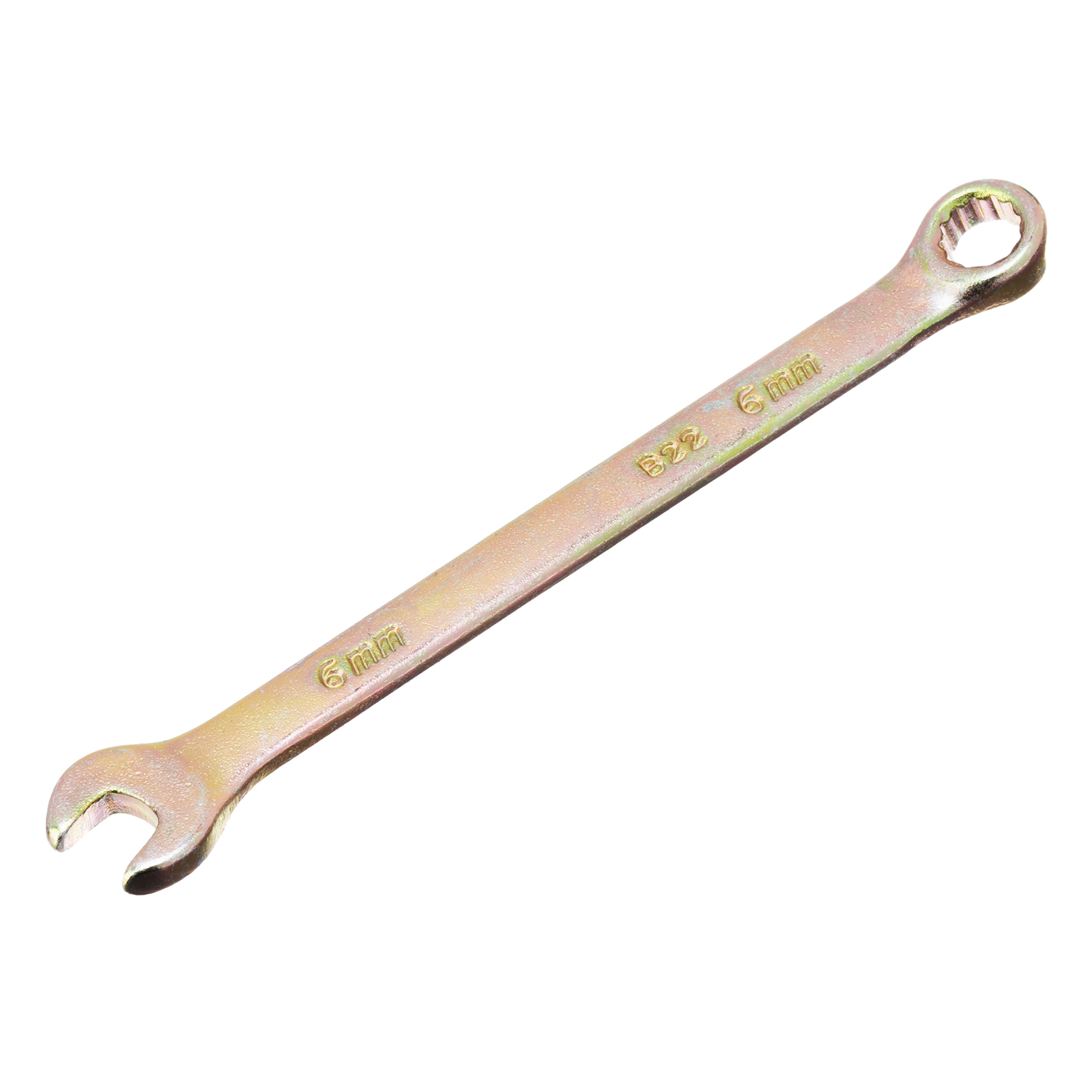 Ключ комбинированный, 6 мм, желтый цинк Сибртех (14972)