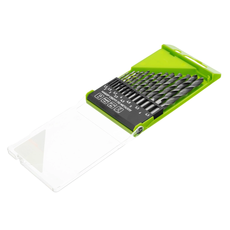 Набор сверл по металлу, 1.5-6.5 мм, 13 шт, Р6М5, пластиковый кейс, Сибртех (72346)