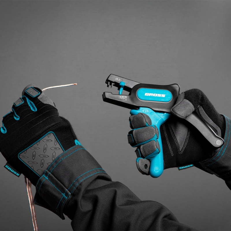 Щипцы для зачистки электропроводов 0.2-6 мм2 (10-24 AWG) лезвие: нержавеющая сталь Gross (17722)