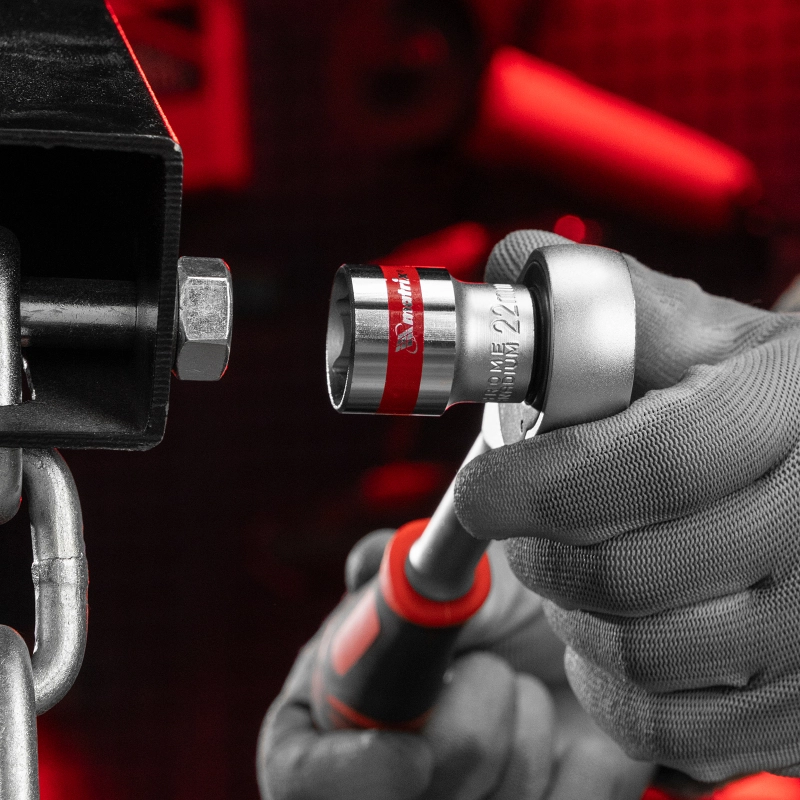 Головка торцевая, 22 мм, шестигранная, CrV, под квадрат 1/2, хромированная Matrix (13122)