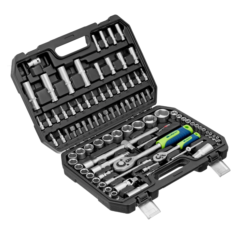 Набор инструментов, 1/2", 1/4", пластиковый кейс, 94 предмета// Сибртех (13388)