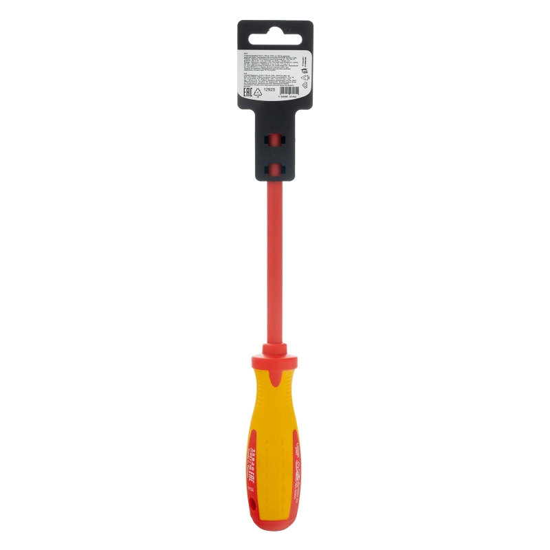 Отвертка Insulated, SL6.5 x 150 мм, CrMo, до 1000 В, двухкомпонентная рукоятка Matrix Professional (12920)