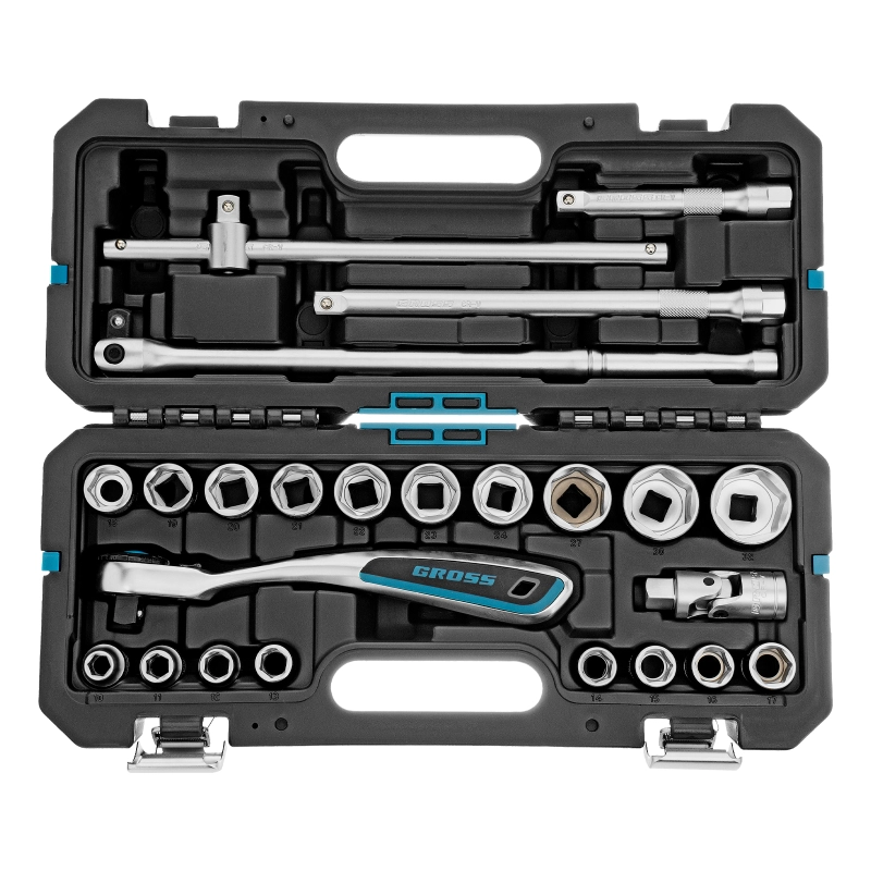Набор инструментов, 1/2", CrV, 120 зубьев, 24 предмета Gross (14147)