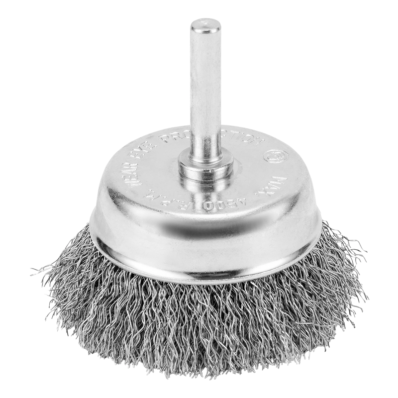 Щетка для дрели, 65 мм, "чашка" со шпилькой, витая проволока Сибртех (744777)