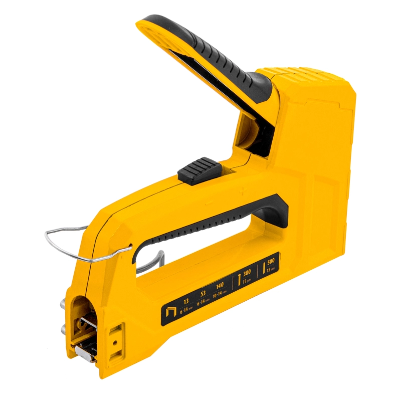 Степлер мебельный, тип 53 и 13, 6-14мм, тип 140, 10-14мм, тип 300, 15мм, тип 500, 15мм Denzel (40215)
