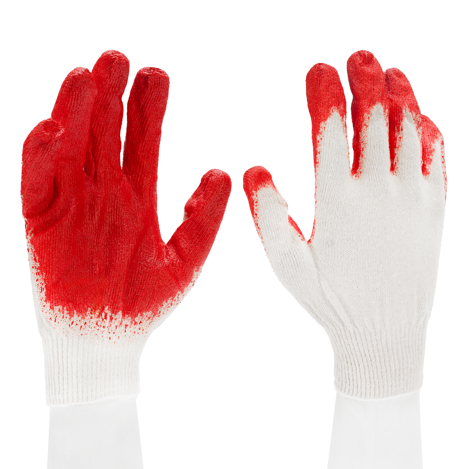 Перчатки трикотажные, облив из натурального латекса, 13 класс (67856)