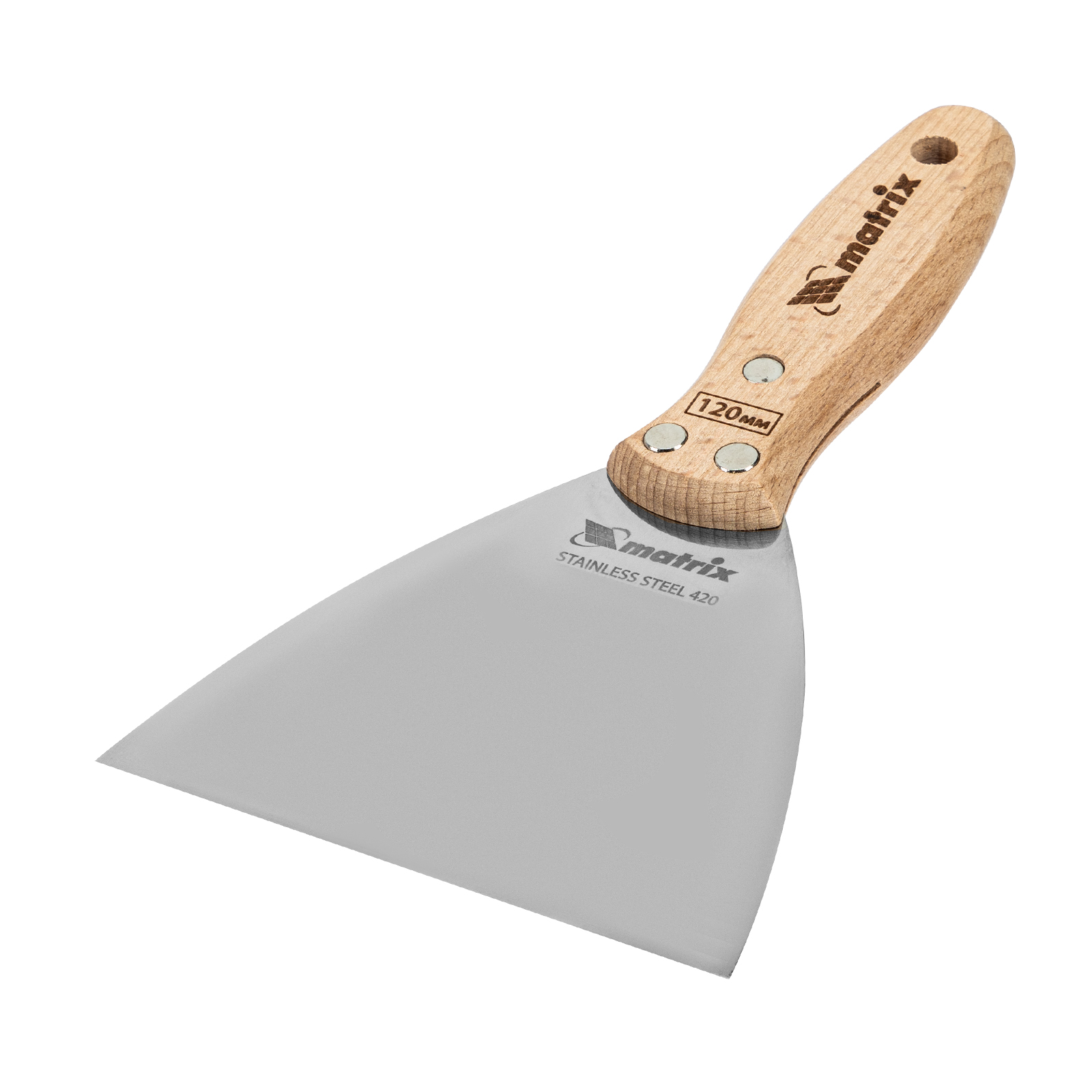 Шпательная лопатка из нержавеющей стали, 120 мм, буковая рукоятка, EFP Matrix (85618)