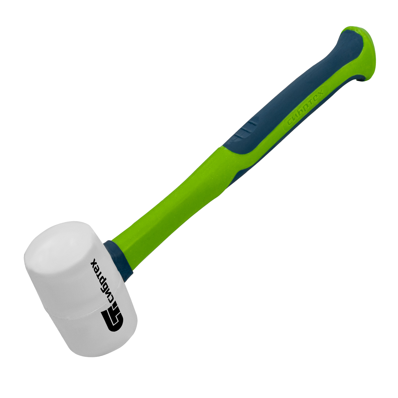 Киянка резиновая, 225 г, белая резина, фибергласовая рукоятка Сибртех (11166)