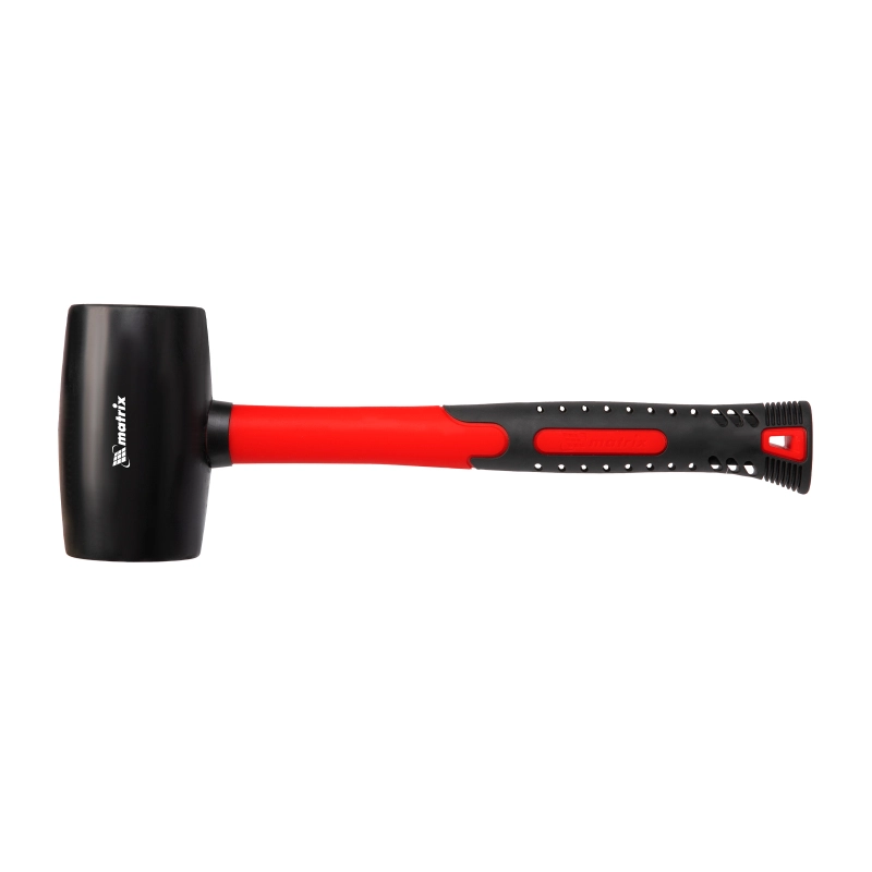 Киянка резиновая, 680 г, черная резина, фибергласовая рукоятка Matrix (11193)