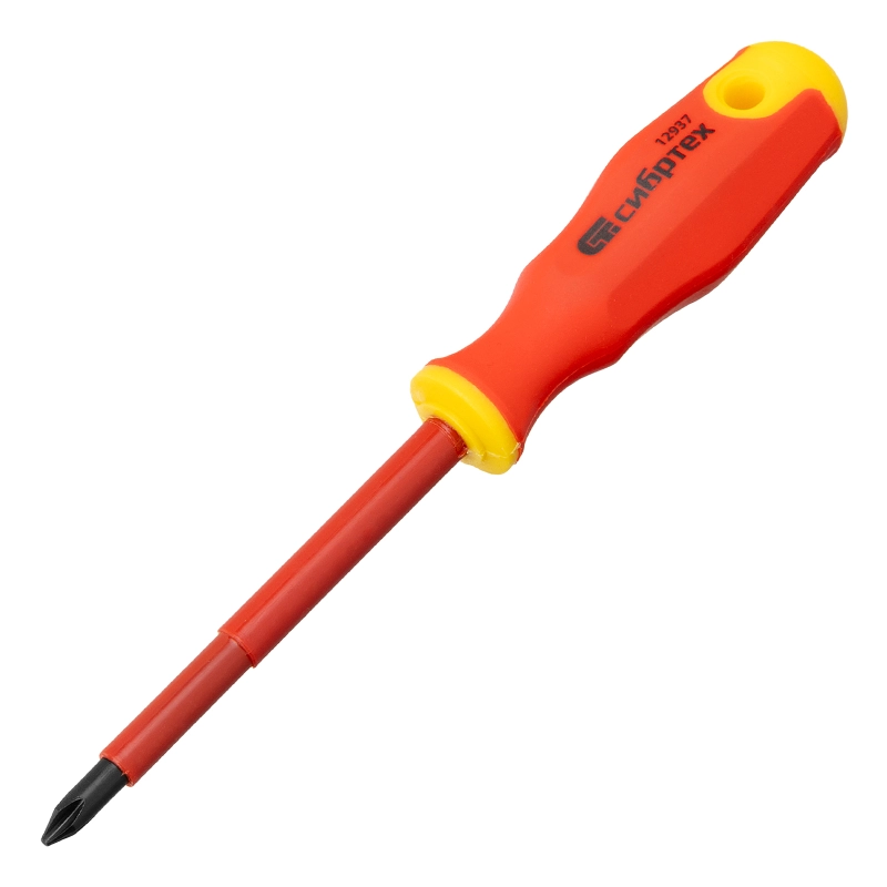 Набор отверток диэлектрических до 1000 В, 5 шт, тестер, CrV, двухкомпонентные рукоятки Сибртех (12937)