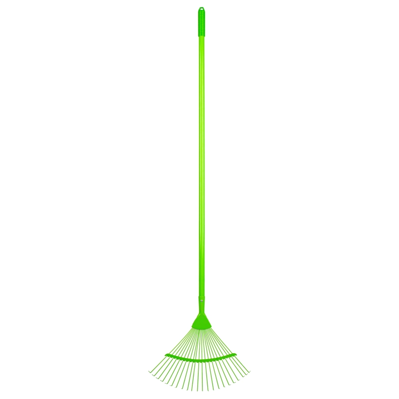 Грабли веерные стальные, 420 х 1585 мм, 22 круглых зуба, эмалированные, стальной черенок, Palisad (6177155)