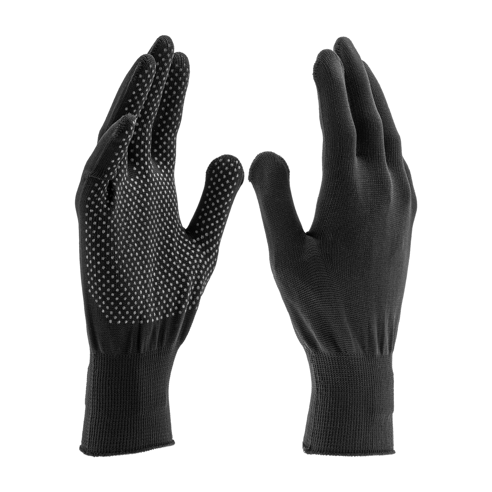 Перчатки Нейлон, ПВХ точка, 13 класс, черные, XL (67848)