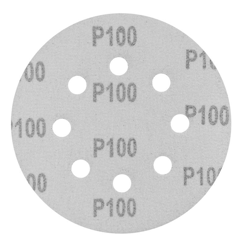 Круг абразивный на ворсовой подложке под "липучку", перфорированный, P 100, 125 мм, 5 шт Сибртех (738057)