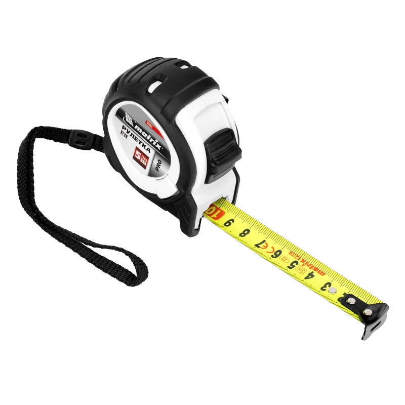 Рулетка Neon,5 м x 19 мм,обрезиненный корпус,3 фиксации,Pro Matrix (32591)