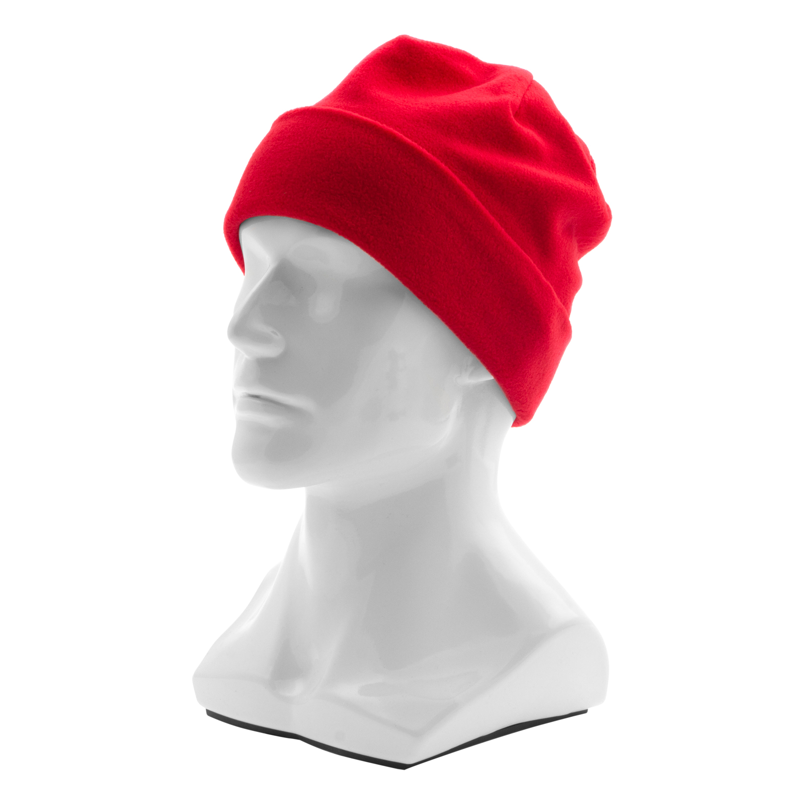 Шапка с отворотом из флиса для взрослых, размер 56-57, красная Сибртех (68821)