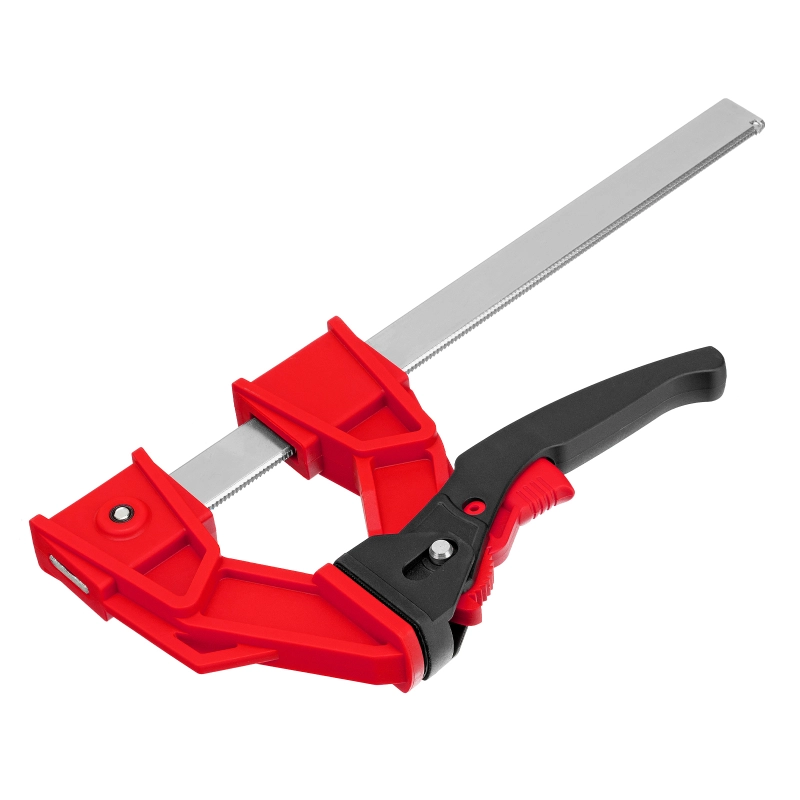 Струбцина реечная быстрозажимная, усиленная, пластиковый корпус рычажно-храповой механизм, 200 х 100 х 351 мм, штанга 5 х 22 мм Matrix (20726)