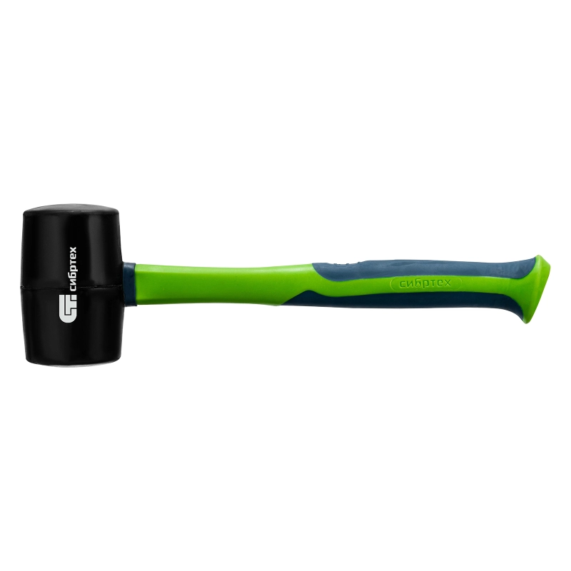 Киянка резиновая, 680 г, черная резина, фибергласовая рукоятка Сибртех (11165)