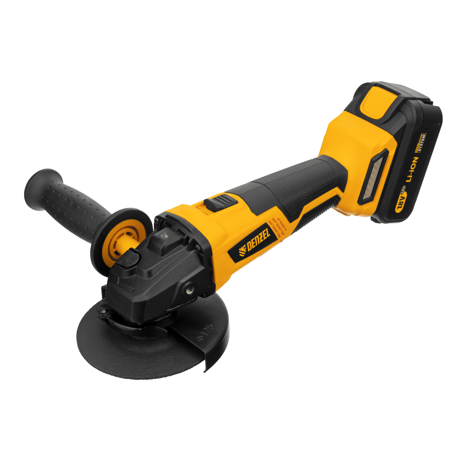Машина углошлифовальная аккумуляторная бесщет. BLG-IB-18-125-4, Li-ion, 18 В Denzel (27005)