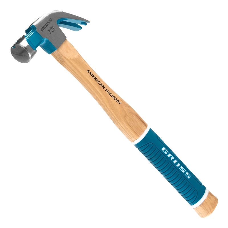 Молоток-гвоздодер, 200 г, угол 45, магнит, обрезиненная рукоятка American hickory GROSS (10414)