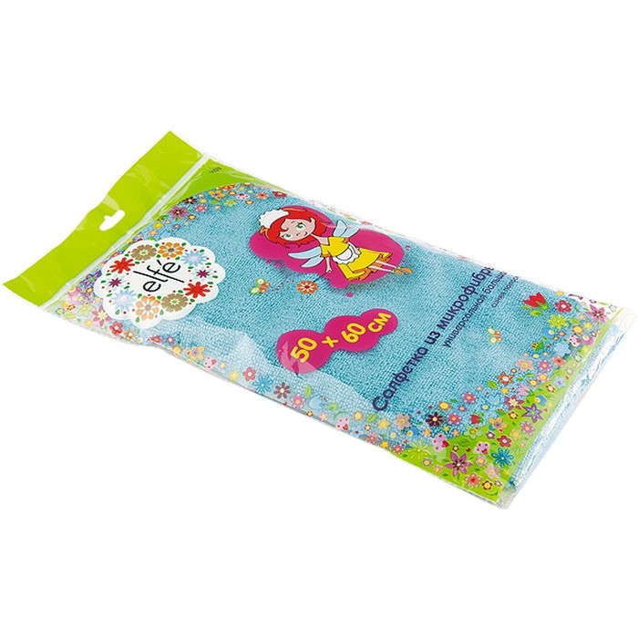 Салфетка из микрофибры универсальные, увеличенного размера, синяя полоска, 500 х 600 мм Elfe (92319)